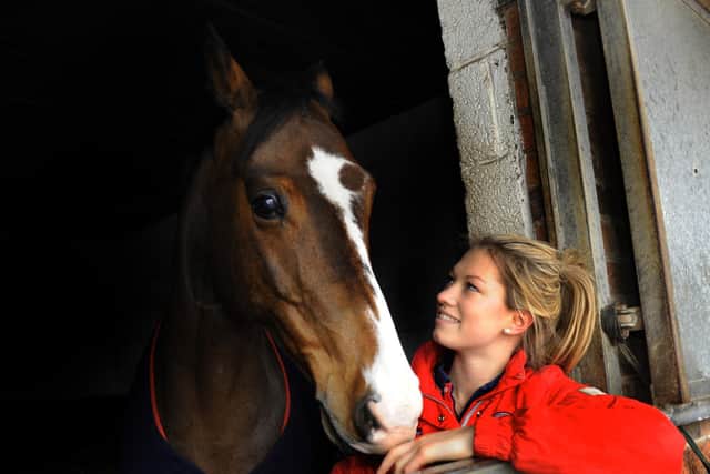 Charlotte 'Lottie' Fry with one of her horses, Z Flemmenco, in 2014.