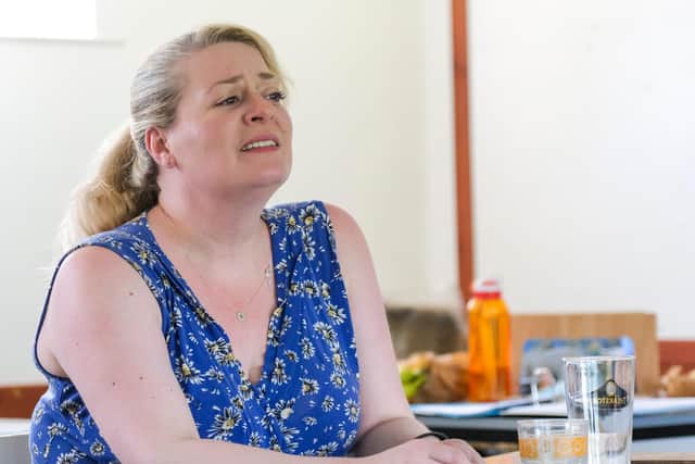 Ashley Hope Allan in rehearsal for Shirley Valentine - pic: Tony Bartholomew