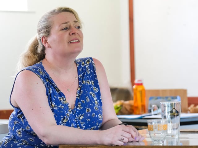 Ashley Hope Allan in rehearsal for Shirley Valentine - pic: Tony Bartholomew