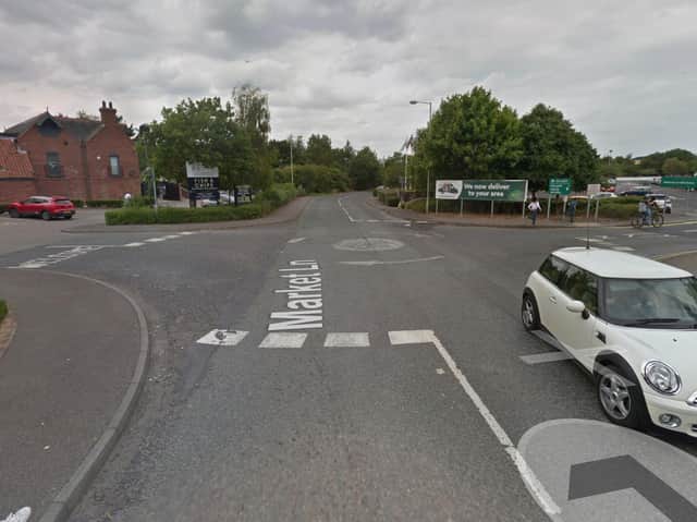 The mini roundabout where Morrisons would like to create a filter lane to reduce queues. (Google Maps)