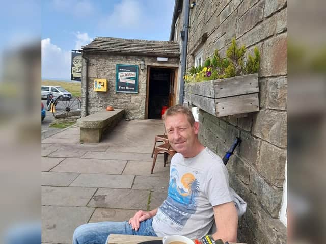 Antony at Tan Hill crossing an item off his bucket list