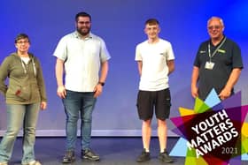 L-R, acting manager, Jenny Aston, visitor experience manager, Liam Downey, nominee Ollie Winter and theatre manager Graham Ibbotson