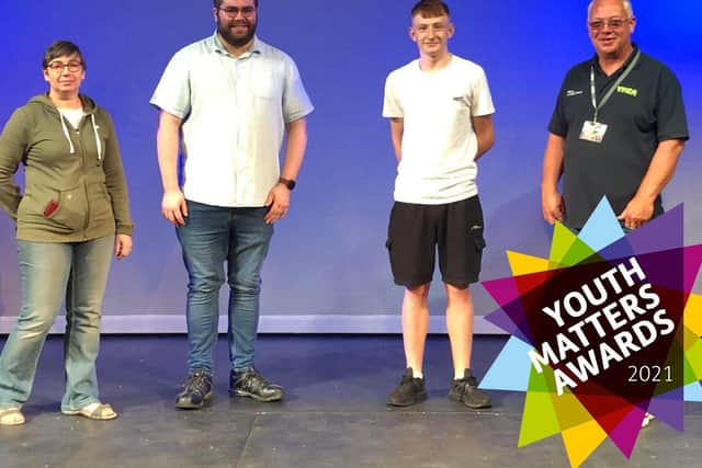 L-R, acting manager, Jenny Aston, visitor experience manager, Liam Downey, nominee Ollie Winter and theatre manager Graham Ibbotson