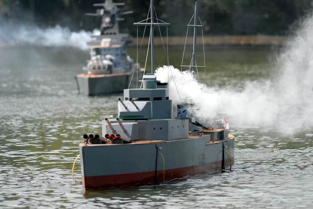 Naval warfare at Scarborough's Peasholm Park.
