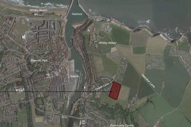 The site where 62 houses could be built off Whitby's Green Lane.