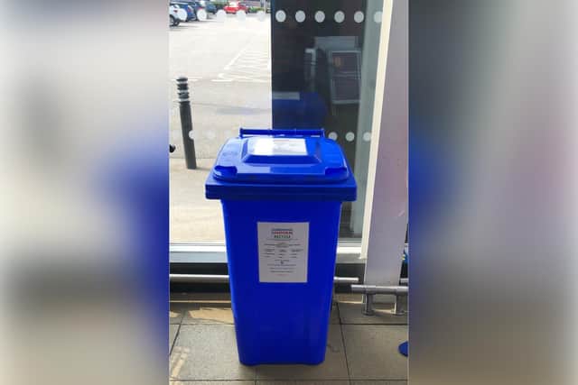 The Scarborough Uniform Recycle drop-off bin at Sainsbury's. (Photo: Scarborough Uniform Recycle)