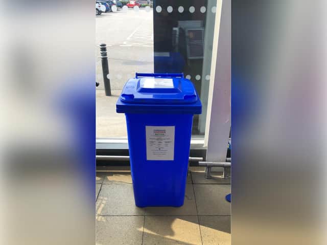 The Scarborough Uniform Recycle drop-off bin at Sainsbury's. (Photo: Scarborough Uniform Recycle)