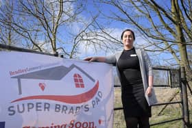 Gemma Lowery visits the site where the Bradley Lowery Foundation will be starting construction in Scarborough.