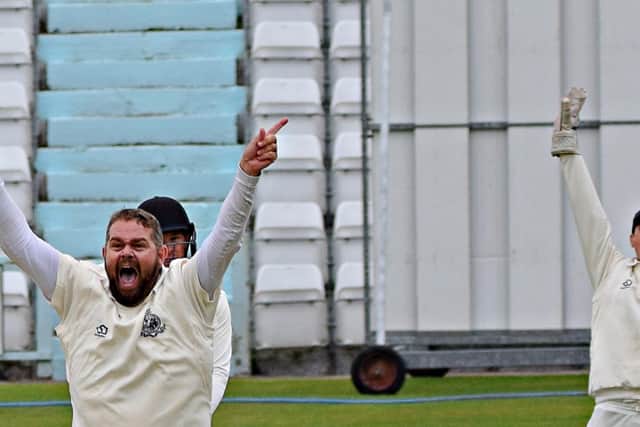 Piet Rinke appeals for a wicket against Harrogate
PHOTO BY SIMON DOBSON
