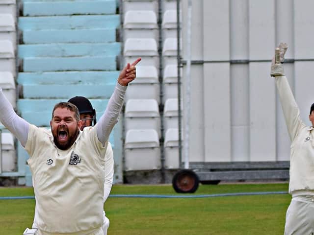 Piet Rinke appeals for a wicket against Harrogate
PHOTO BY SIMON DOBSON