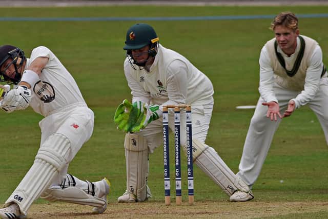 Breidyn Schaper in batting action for Scarborough during his 45no against Harrogate
PHOTO BY SIMON DOBSON