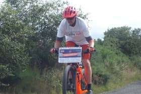 Rob cycling along the cinder track near Ravenscar. (Rob Heap)