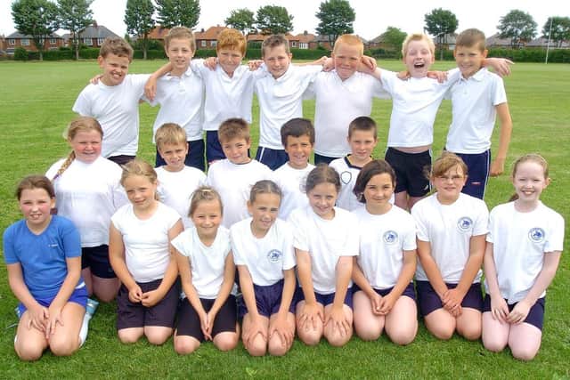 This photograph features one of the schools taking part in a competition at Dukes Park – the Rugby Club Inter Schools Tag Rugby. Do you recognise any of the people in the picture? Photograph taken by Paul Atkinson (PA0527-8c)