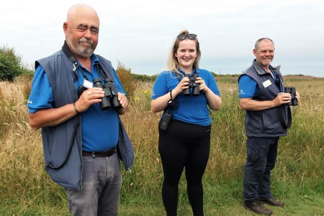 The family of Richard Wilson, from Beverley, wanted to donate something to honour his memory following his passing and have donated 15 pairs of binoculars to RSPB Bempton Cliffs. Photo: RSPB Bempton Cliffs