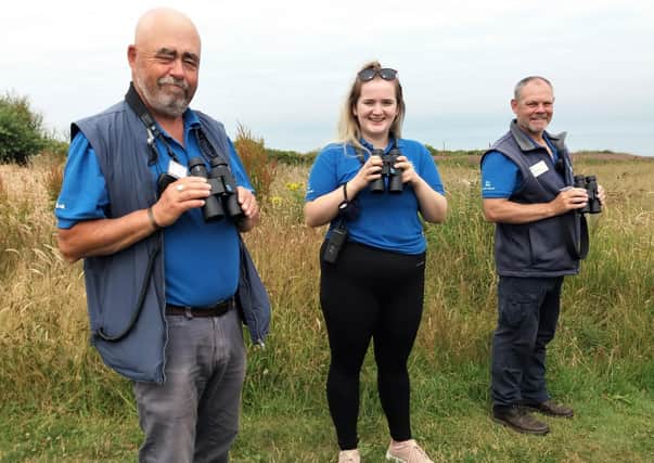 The family of Richard Wilson, from Beverley, wanted to donate something to honour his memory following his passing and have donated 15 pairs of binoculars to RSPB Bempton Cliffs. Photo: RSPB Bempton Cliffs
