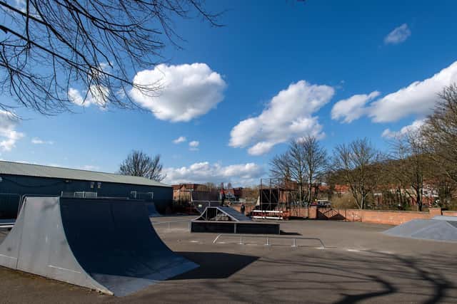 Campaigners have been battling to save Norton's half pipe, as seen in the background (pictured is Ryan Swain, who is leading the campaign)