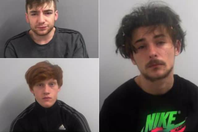 Top left, Leon Wright, bottom left, Calum Taylor, right, Kailib Farrant.