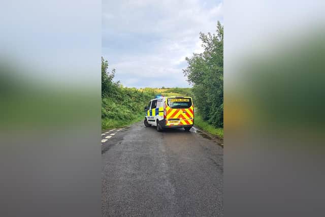 Police had a road closure in place whilst emergency crews were at the scene.