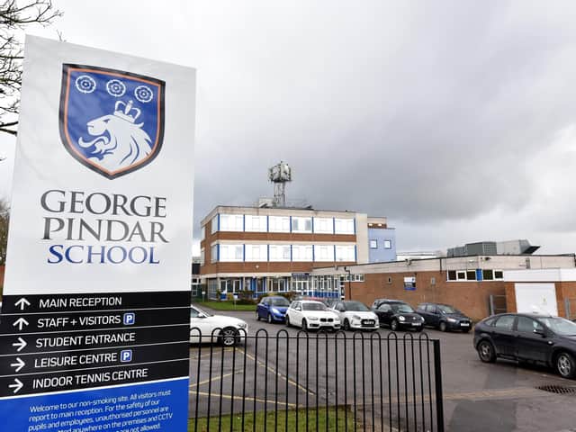 Scarborough's George Pindar School as students collect their GCSE results.