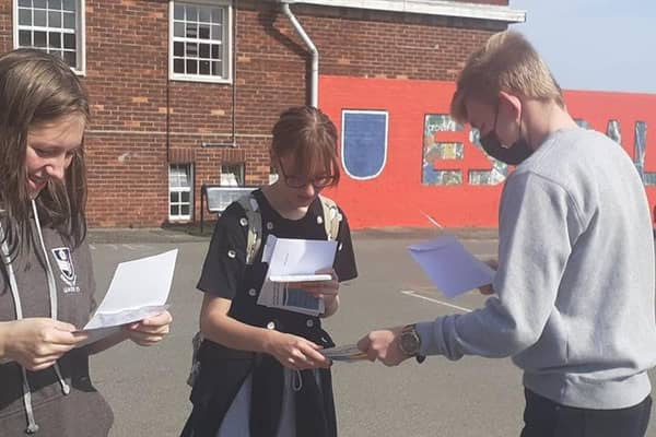 Students opening results at Eskdale School