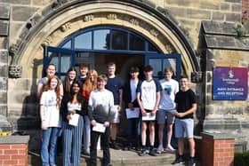 Students celebrating GCSE results at Scarborough College