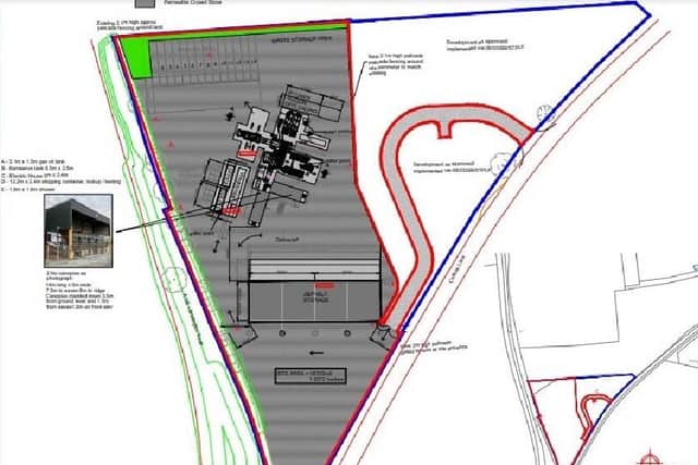 The plans, from Newlay Asphalt, stated the works were part of a business expansion push and would take place on land already partly developed under permission dating from 2006. Image from planning portal