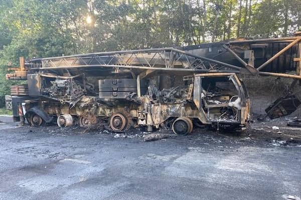 The aftermath of the crane fire