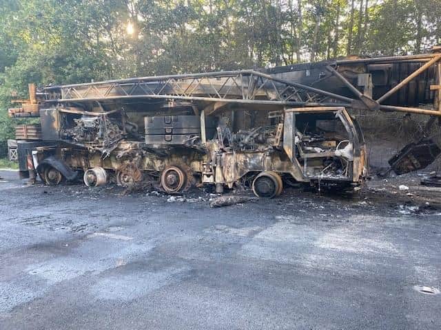 The aftermath of the crane fire