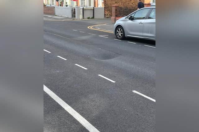 A possible sinkhole has emerged on St John's Road in Scarborough. (Photo: Ria Machin)