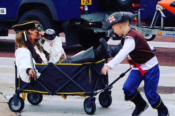 Henry with Captain Jack Sparrow (Laurraine Smith)