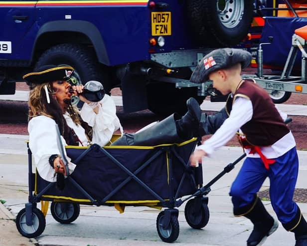 Henry with Captain Jack Sparrow (Laurraine Smith)