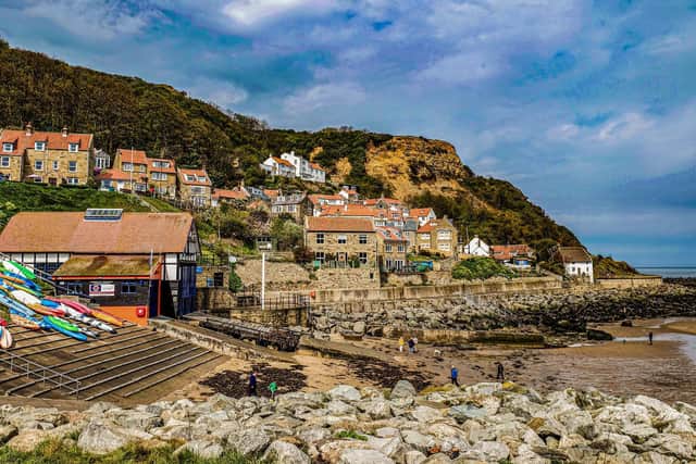 A woman has died while swimming in the sea off Runswick Bay.
