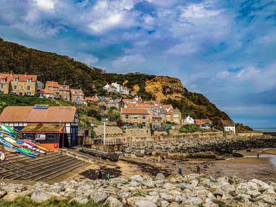 A woman has died while swimming in the sea off Runswick Bay.