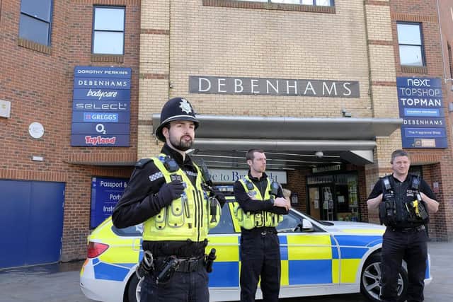 Police in the town centre at the start of the first coronavirus lockdown in March 2020. (JPI Media/ Richard Ponter)
