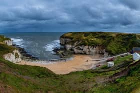 A person was rescued after getting stuck on cliffs at Thornwick Bay.