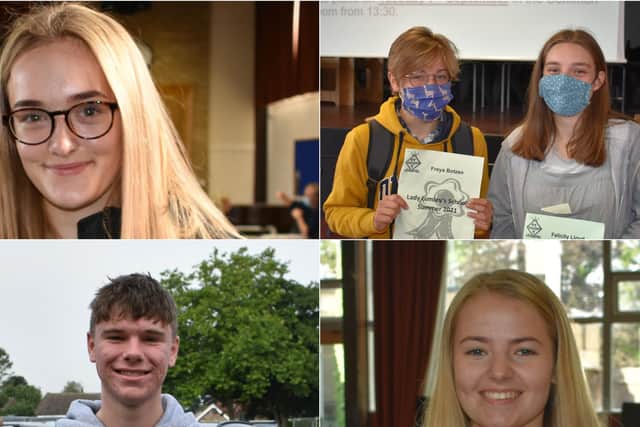 Lucy Hinchliffe, top left, Harrison Archer, bottom left, Freya Botzen and Felicty Lloyd, top right, and Isabelle Hutchinson were given a special mention by the school for their achievements. (Photo: Lady Lumley's School)