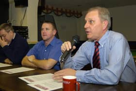 Former Boro chairman Malcolm Reynolds, right, with ex-Boro boss Nick Henry in November 2004