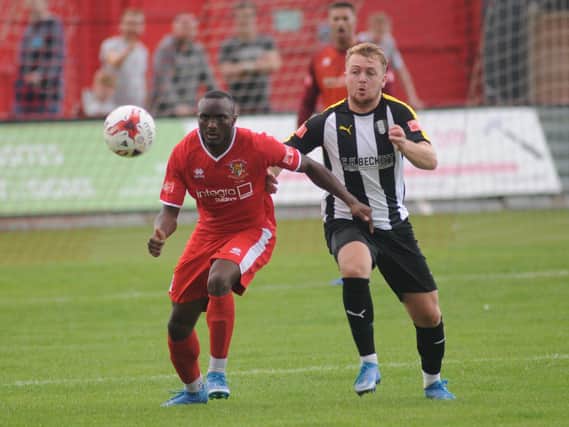 Harold Monkam will be pushing for a spot in the Brid Town defence at Consett in the FA Cup this Saturday


Photo by Dom Taylor