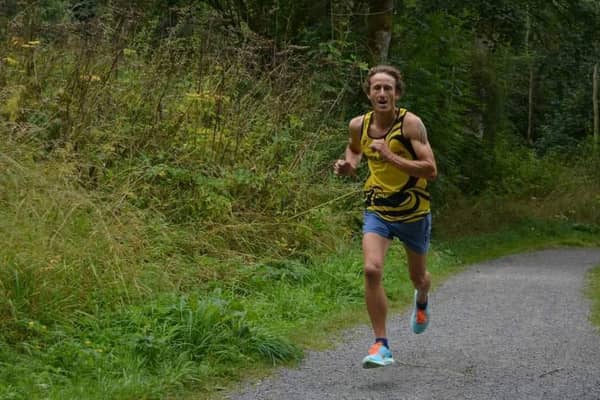 James Wilson on his way to victory at the Dalby Forest Parkrun