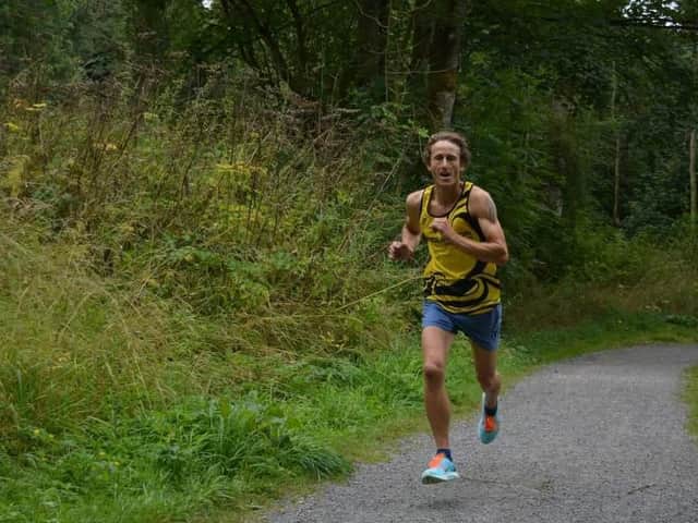 James Wilson on his way to victory at the Dalby Forest Parkrun