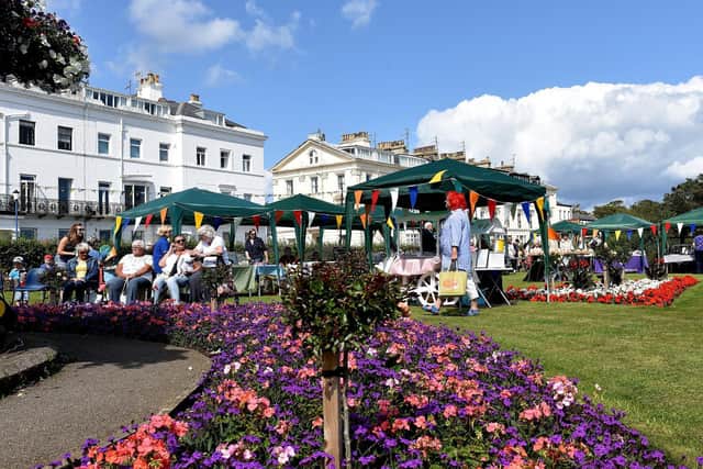 Filey's Crescent Gardens during the Filey in Bloom Summer Fayre.