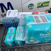 Excel Pest Management in Cayton donated a trolley full of nappies, toothbrushes and toothpaste. (Photo: Excel Pest Management)