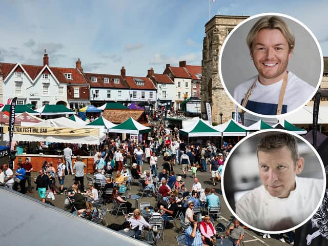 MasterChef 2021 Champion, Tom Rhodes and patisserie expert, Benoit Blin, from Bake Off: The Professionals will host live demonstrations at Malton's Food Lovers Festival.