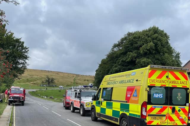 Emergency services at the scene. (Scarborough and Ryedale Mountain Rescue Team)