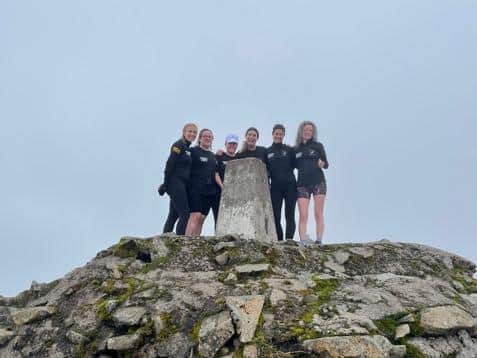 The climbers at the summit of Ben Nevis. (Katie Newton)