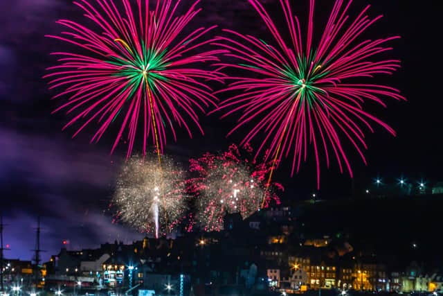 Spectacular fireworks display at Whitby Regatta, by Brian Murfield.