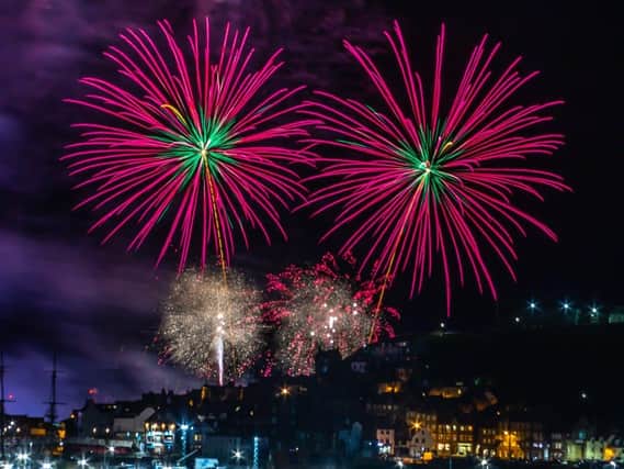 Spectacular fireworks display at Whitby Regatta, by Brian Murfield.