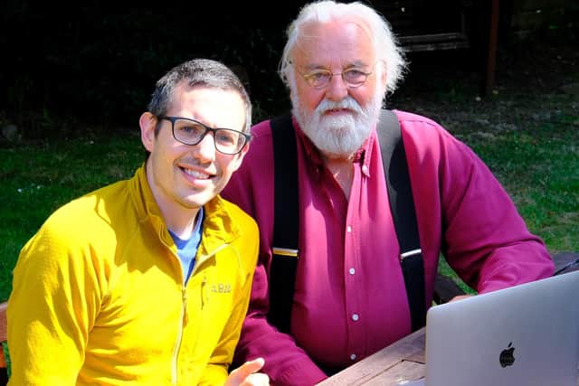 Jack Barber, who managed the IT systems for the conference, with James Fearnley.