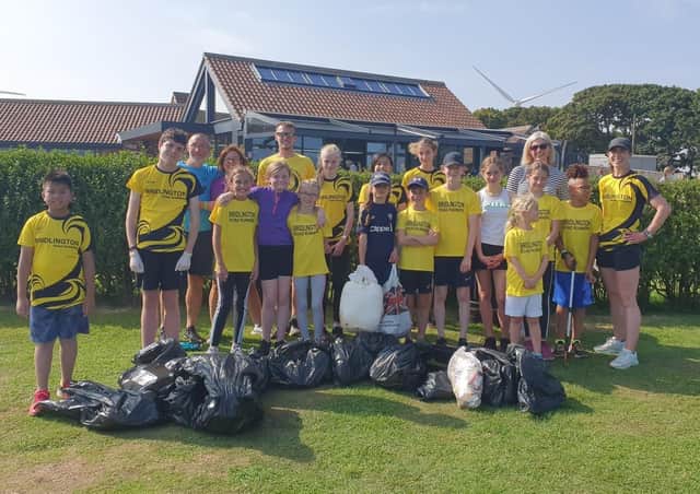 Accompanied by a number of parents and coach Josh Taylor, several of the club’s young runners spent an afternoon cleaning up parts of the South Beach in Bridlington. Photo submitted