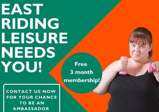 The organisation is looking for 10 people (one at each of their 10 sites across the East Riding) who are happy to update others about their journey through East Riding Leisure every fortnight, either through video, pictures and vlogs/blogs (a maximum of six updates over three months).